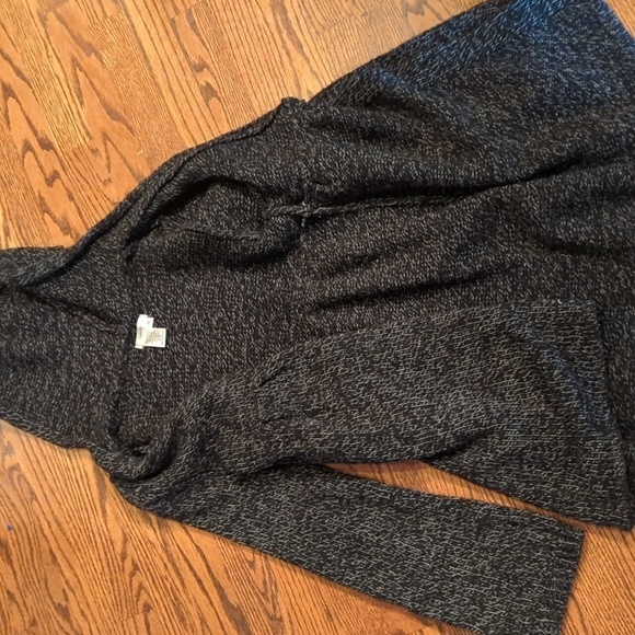 Sophie Max wool blend toggle closure hooded black marled knit cardigan. Sz XS - Picture 6 of 12